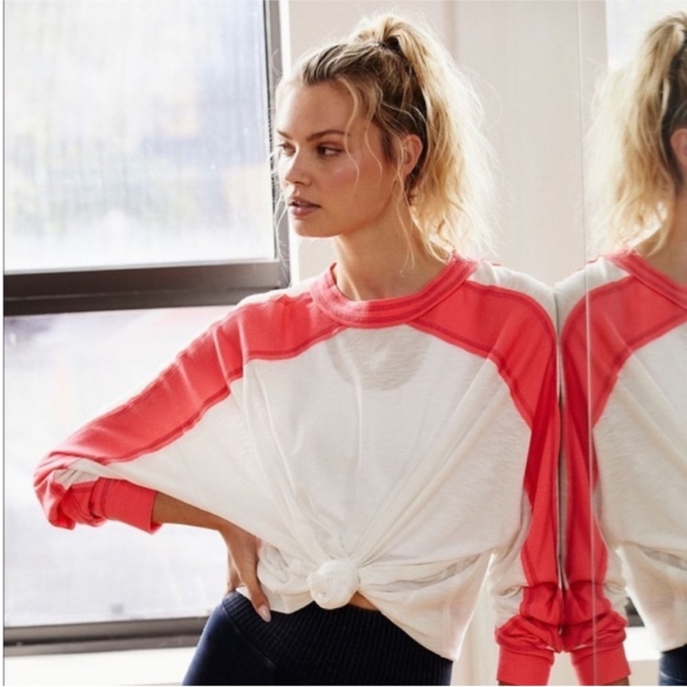 Free People Movement Colorblock Oversize All About It Long Sleeve Top Size M